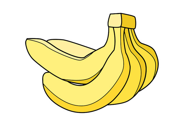 一把香蕉简笔画带涂色