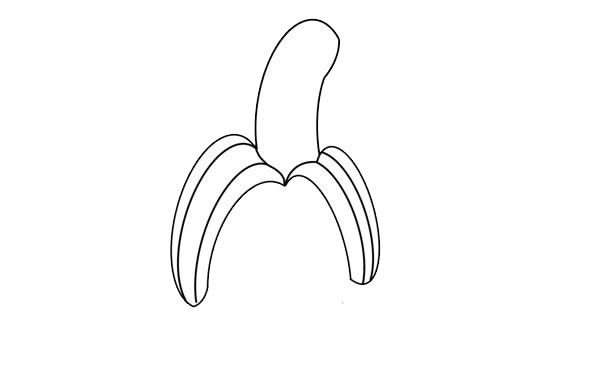 剥开皮的香蕉简笔画