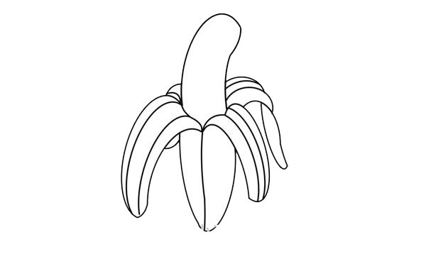 剥开皮的香蕉简笔画