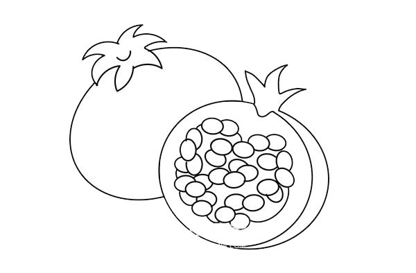 剥开的石榴简笔画