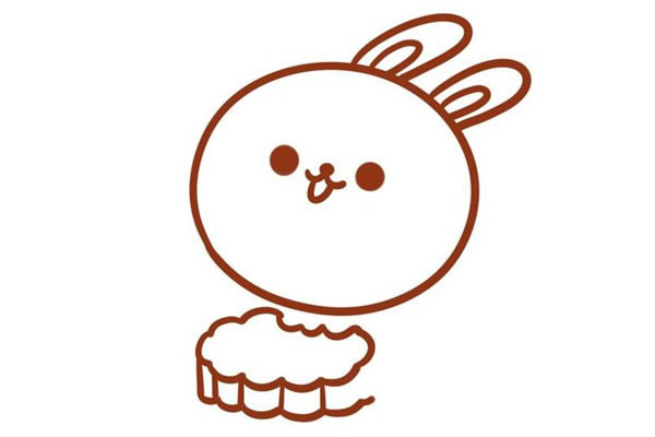吃月饼的兔子简笔画步骤