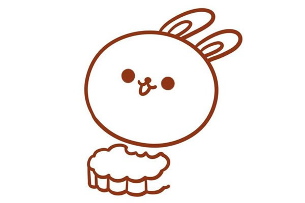 吃月饼的兔子简笔画步骤