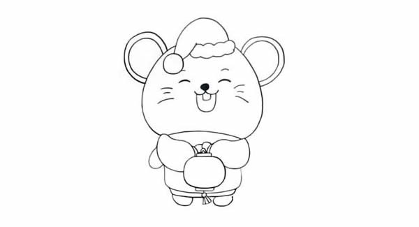 鼠年送福简笔画画法步骤