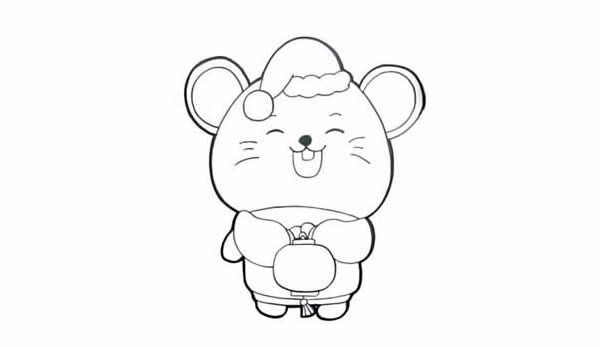 鼠年送福简笔画画法步骤