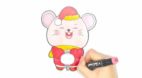 鼠年送福简笔画画法步骤
