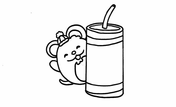 老鼠和鞭炮简笔画步骤