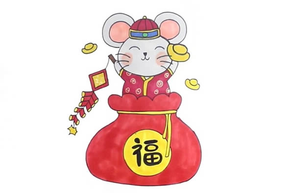 鼠年简笔画步骤