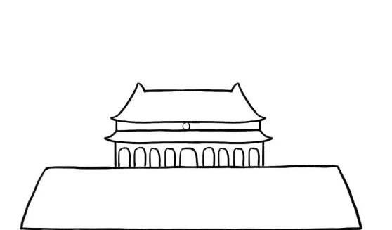 国庆节天安门和烟花简笔画