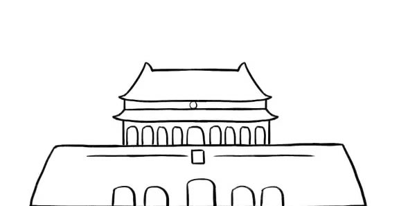 国庆节天安门和烟花简笔画
