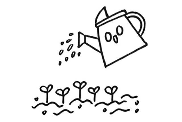 植树节给树苗浇水简笔画 植树节给树苗浇水简笔画