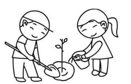 植树节主题简笔画6张