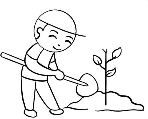 植树节主题简笔画6张