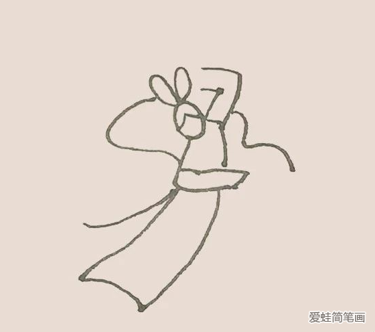 中秋节简单的嫦娥奔月简笔画