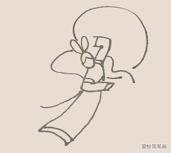 中秋节简单的嫦娥奔月简笔画