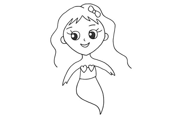 海底世界美人鱼简笔画教程