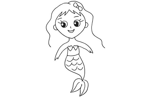 海底世界美人鱼简笔画教程
