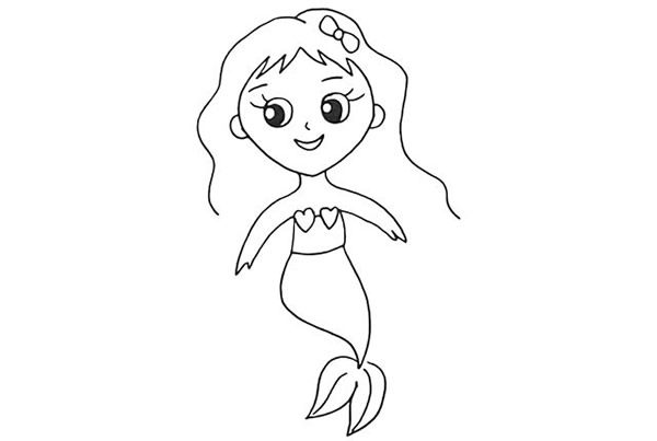 海底世界美人鱼简笔画教程