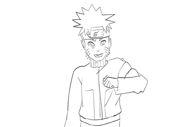 漩涡鸣人卡通简笔画