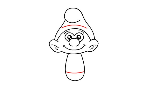 蓝精灵简笔画步骤教程