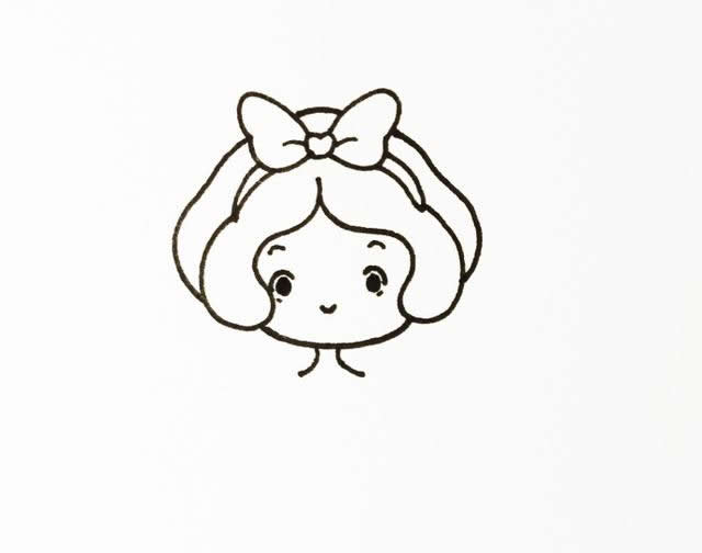 涂色的白雪公主简笔画教程