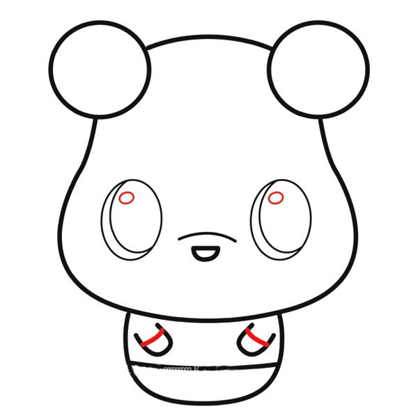 卡通Q版小熊维尼简笔画步骤教程