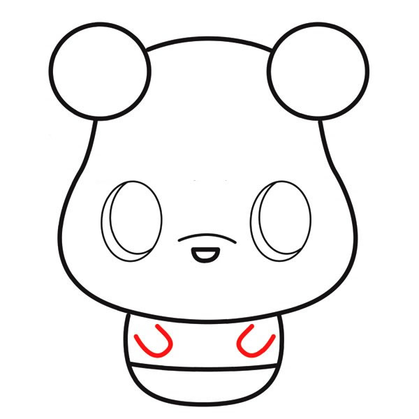 卡通Q版小熊维尼简笔画步骤教程