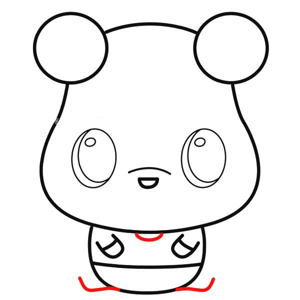 卡通Q版小熊维尼简笔画步骤教程