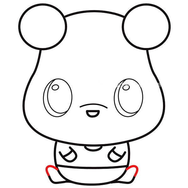 卡通Q版小熊维尼简笔画步骤教程