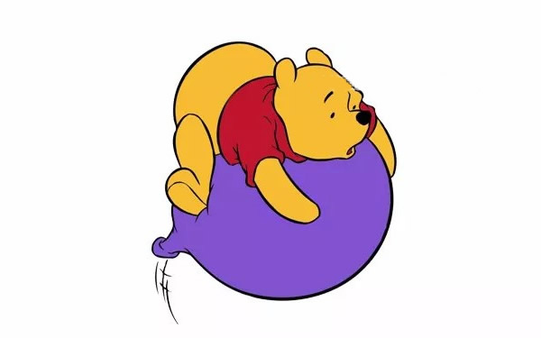趴在气球上的小熊维尼简笔画