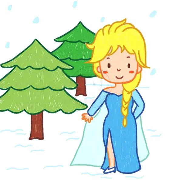 冰雪奇缘艾莎公主简笔画教程 冰雪奇缘艾莎公主简笔画教程