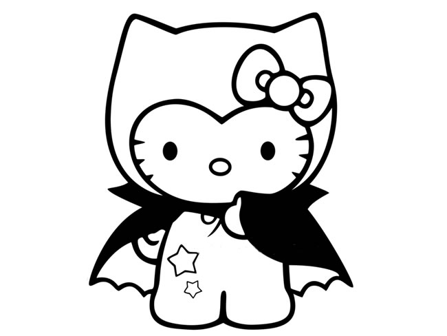 蝙蝠侠kitty猫简笔画