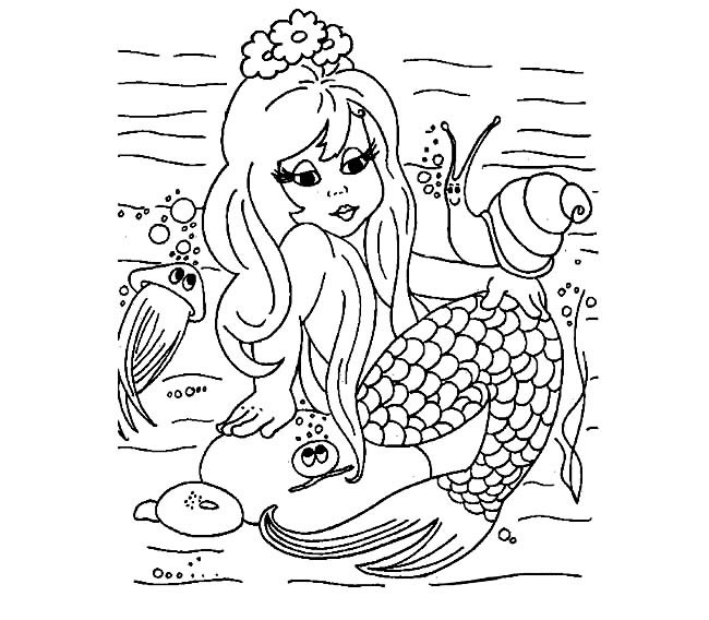海底的美人鱼简笔画