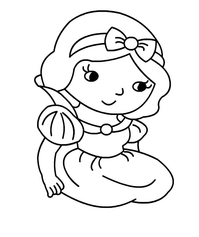 可爱的小白雪公主简笔画