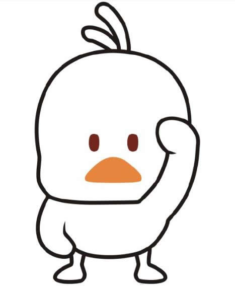 社会小黄鸭简笔画步骤