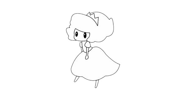 爱洛公主简笔画的画法