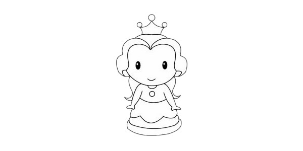 贝儿公主简笔画的画法