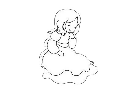 关于拇指姑娘的简笔画