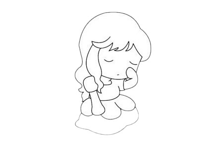 拇指姑娘儿童简笔画