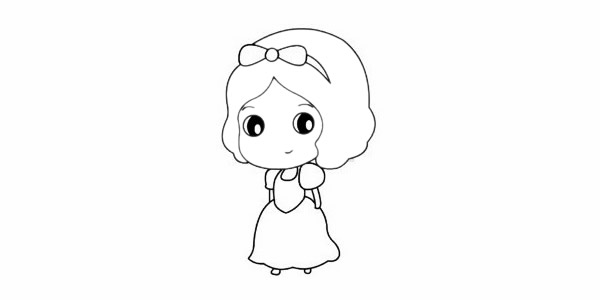 白雪公主简笔画的画法