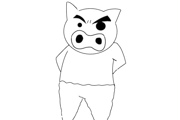 蜡笔小新左卫门简笔画