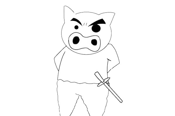 蜡笔小新左卫门简笔画