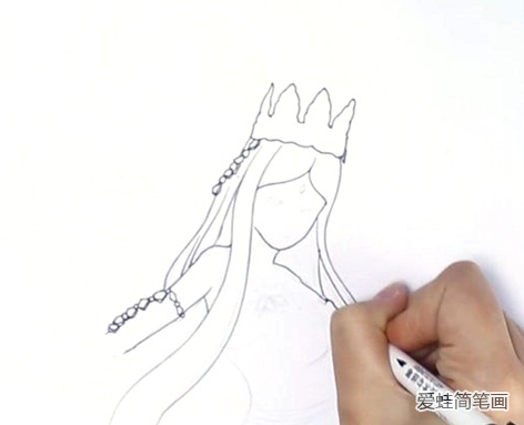 冰公主怎么画 冰公主简笔画步骤