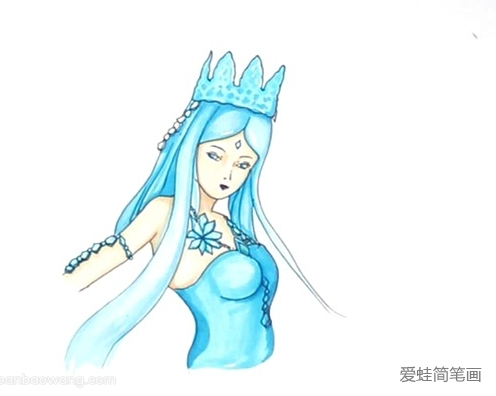冰公主怎么画 冰公主简笔画步骤
