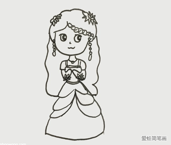 叶罗丽灵公主简笔画步骤