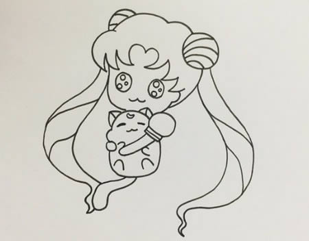 美少女战士简笔画带涂色