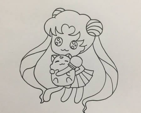 美少女战士简笔画带涂色