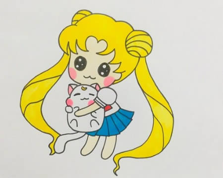 美少女战士简笔画带涂色