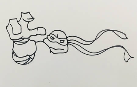 霸气的忍者神龟简笔画