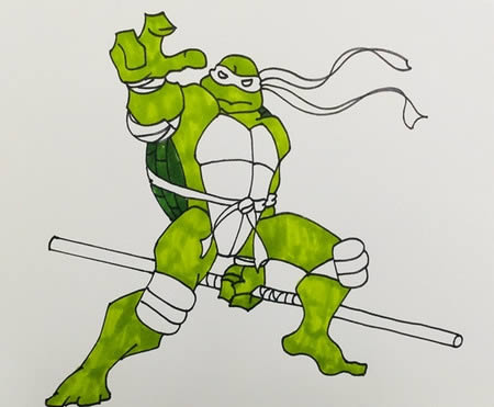 霸气的忍者神龟简笔画