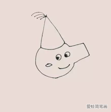 拿着气球的小猪佩奇简笔画